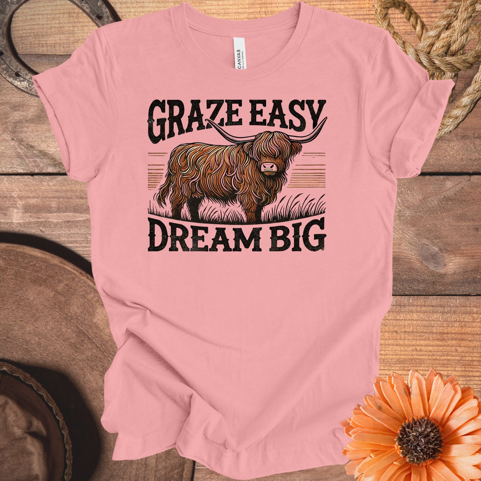 Graze Easy Dream Big Highland Cow Illustrated Product