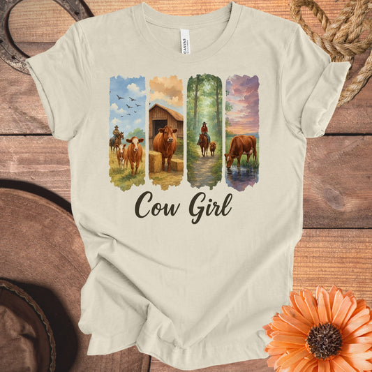 Cow Girl Scenic Print Graphic Tee product