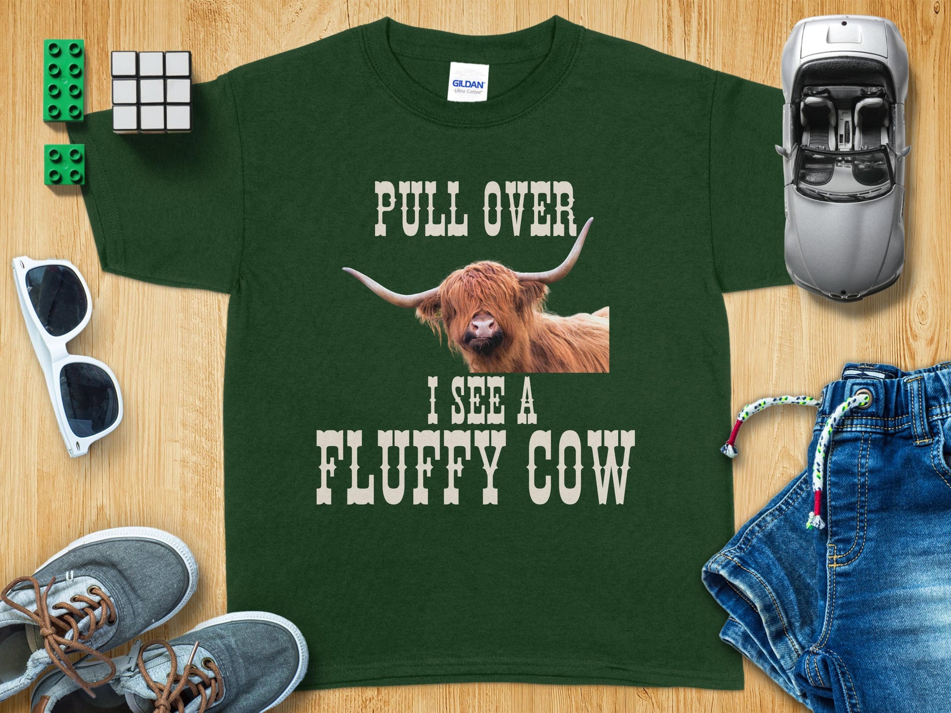 Pull Over I See A Fluffy Cow graphic T-shirt product type