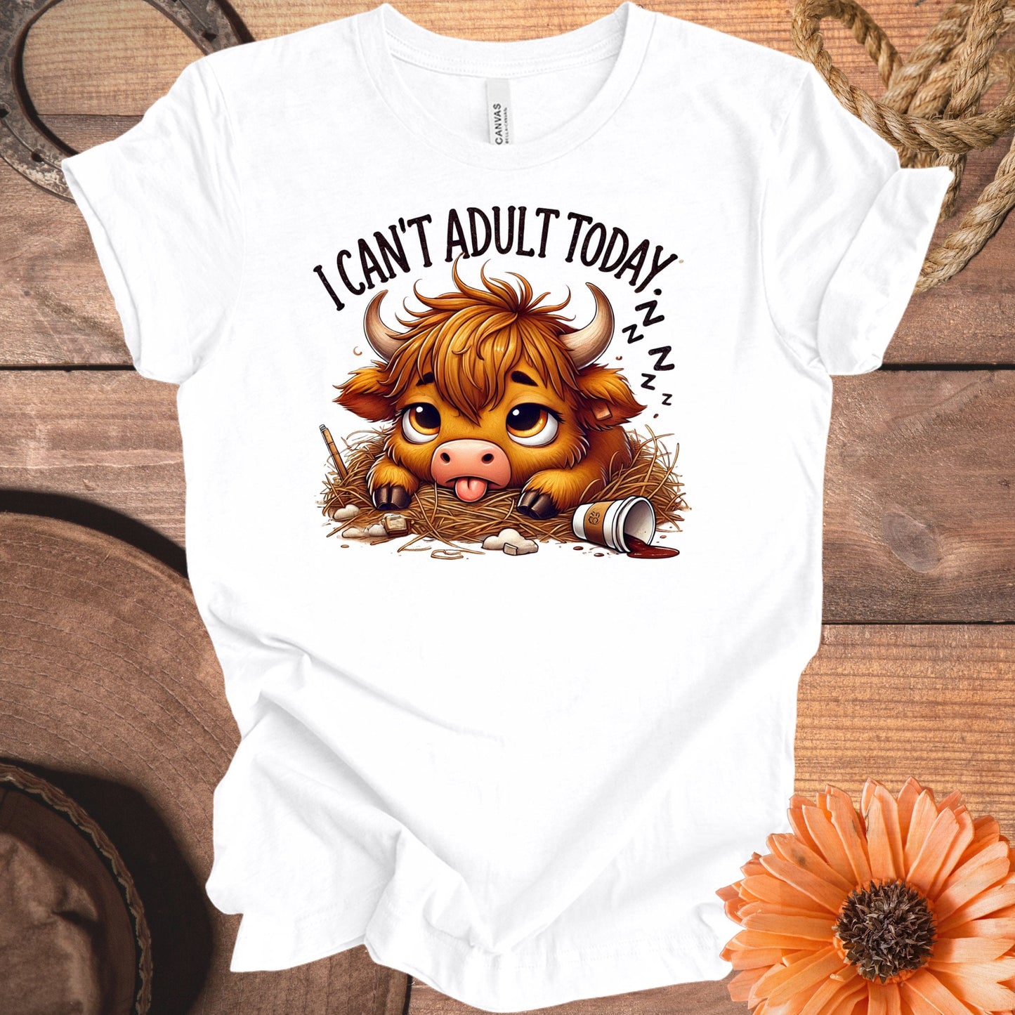 I Can't Adult Today Cute Sleeping Cow T-shirt product