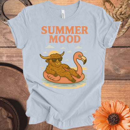Summer Mood Highland Cow Flamingo T-Shirt Product