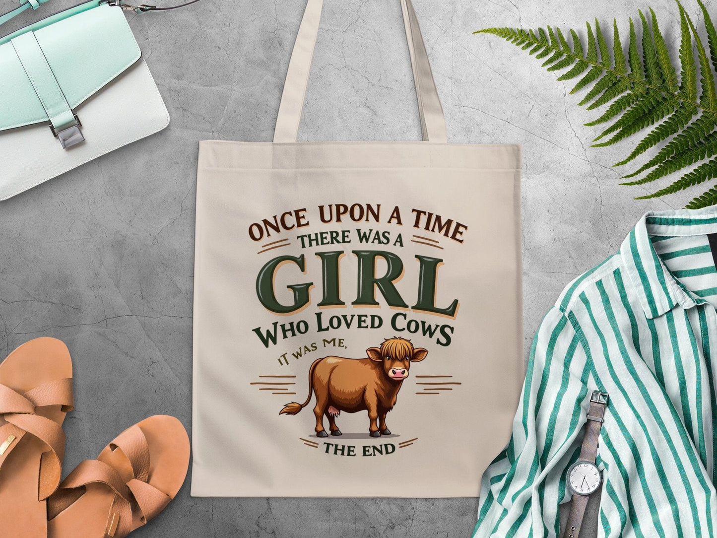 Once Upon A Time Girl Who Loved Cows Tote Bag product