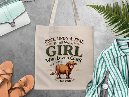 Once Upon A Time Girl Who Loved Cows Tote Bag product
