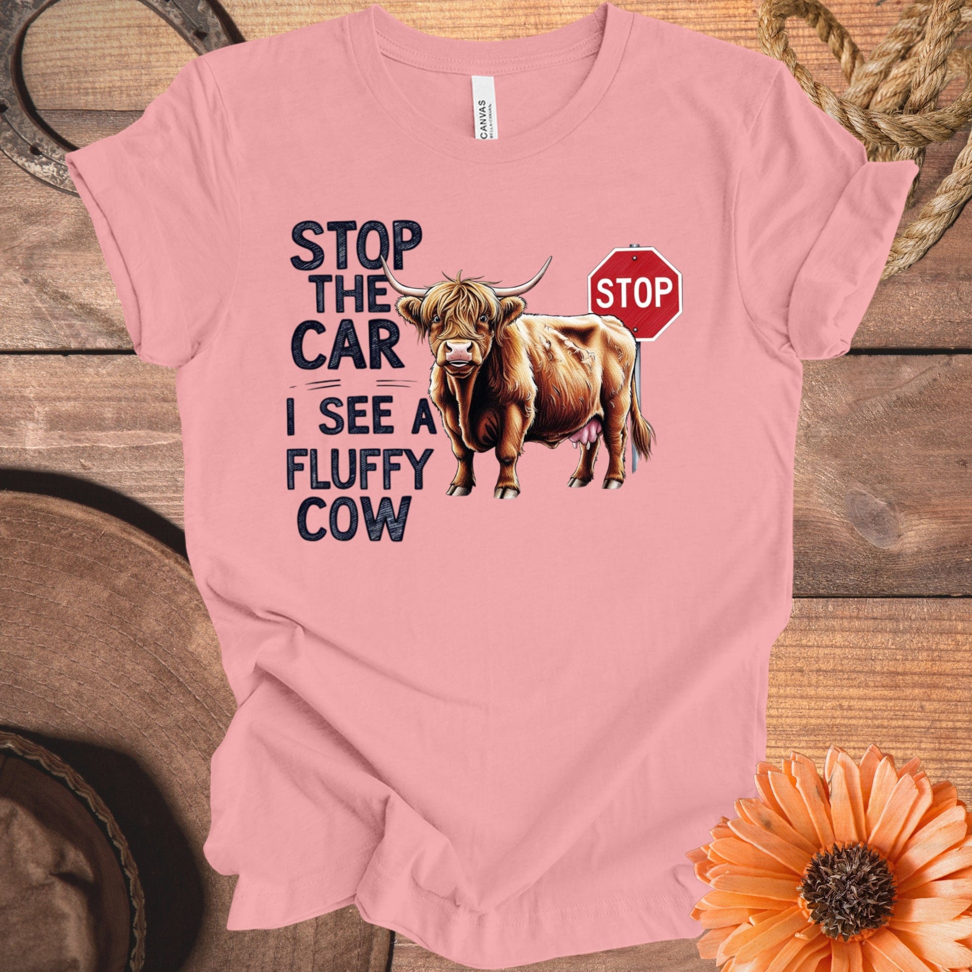 Stop The Car I See A Fluffy Cow Funny T-Shirt product type