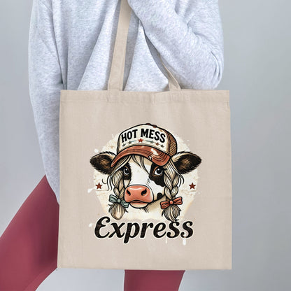 Hot Mess Express Cow Print Tote Bag product