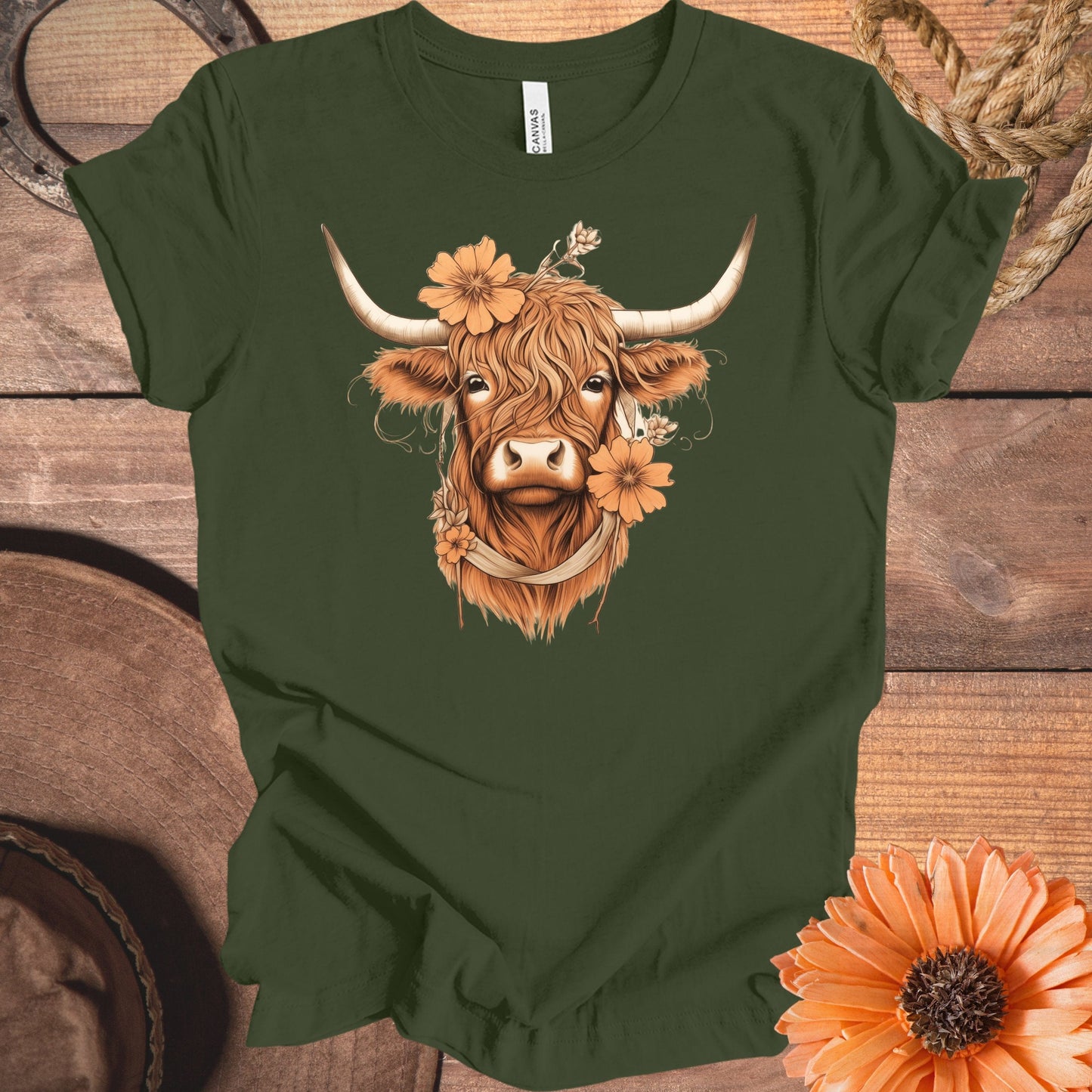 Playful Highland Cow Graphic Tee Shirt product