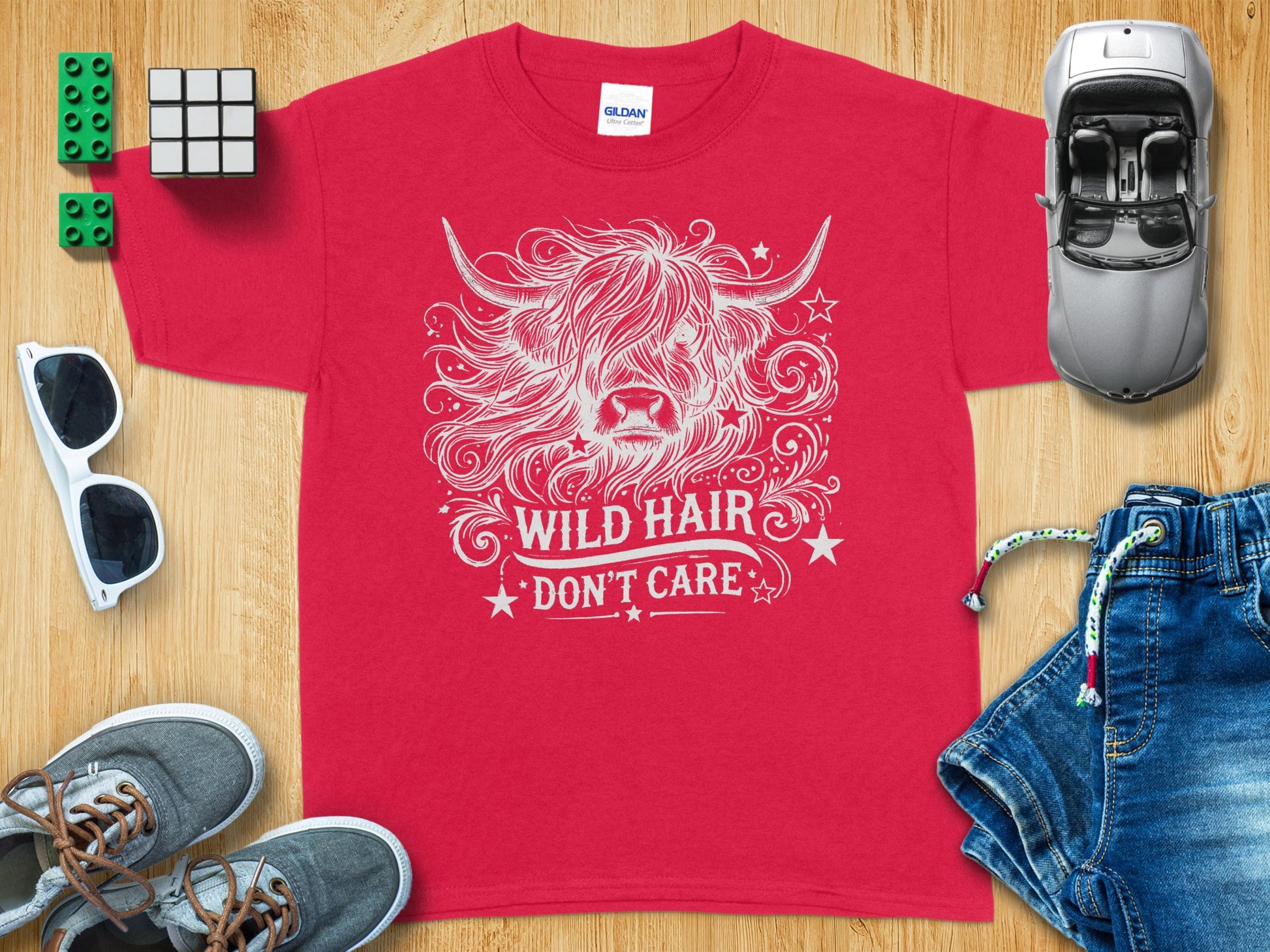 Wild Hair Don't Care Highland Cow T-shirt product