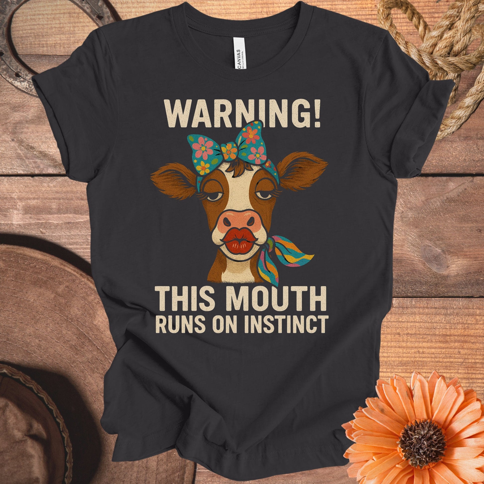 Warning This Mouth Runs on Instinct T-Shirt product