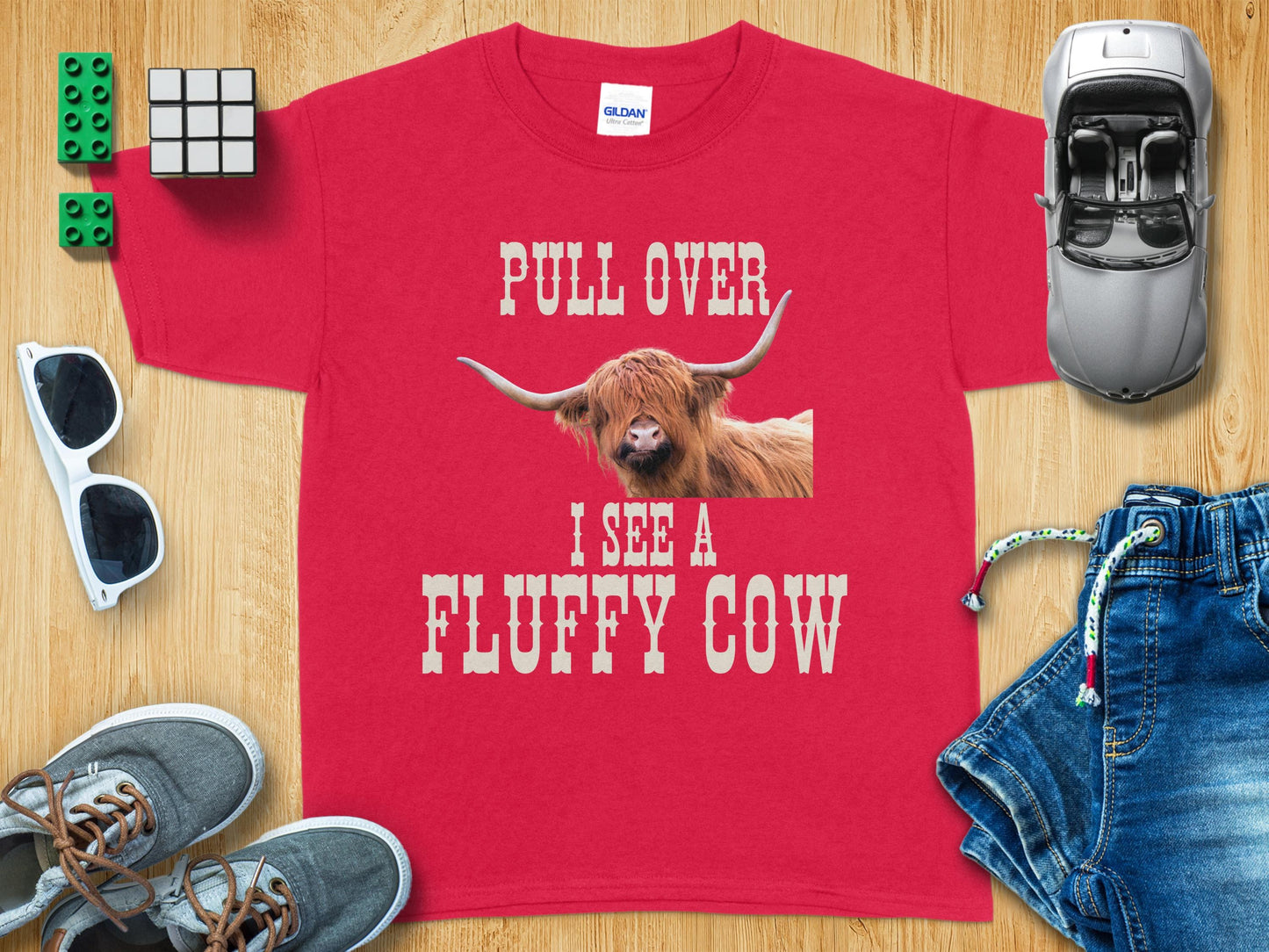 Pull Over I See a Fluffy Cow Kids T-Shirt product type