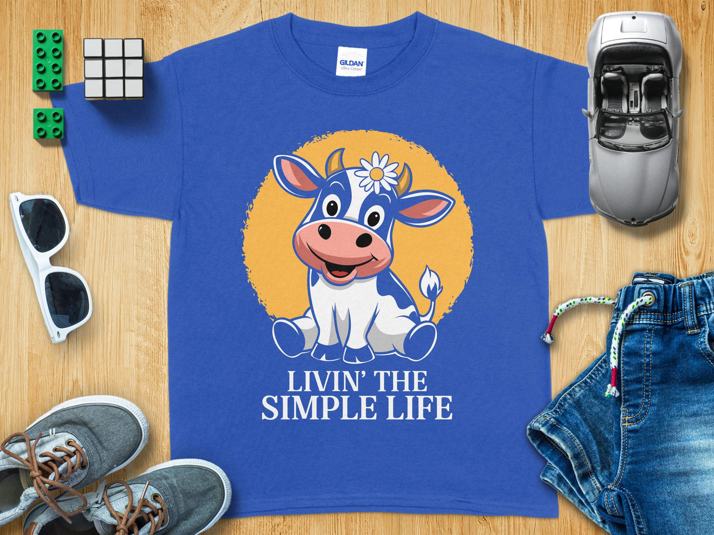 Livin' The Simple Life Cute Cow Graphic T-Shirt product