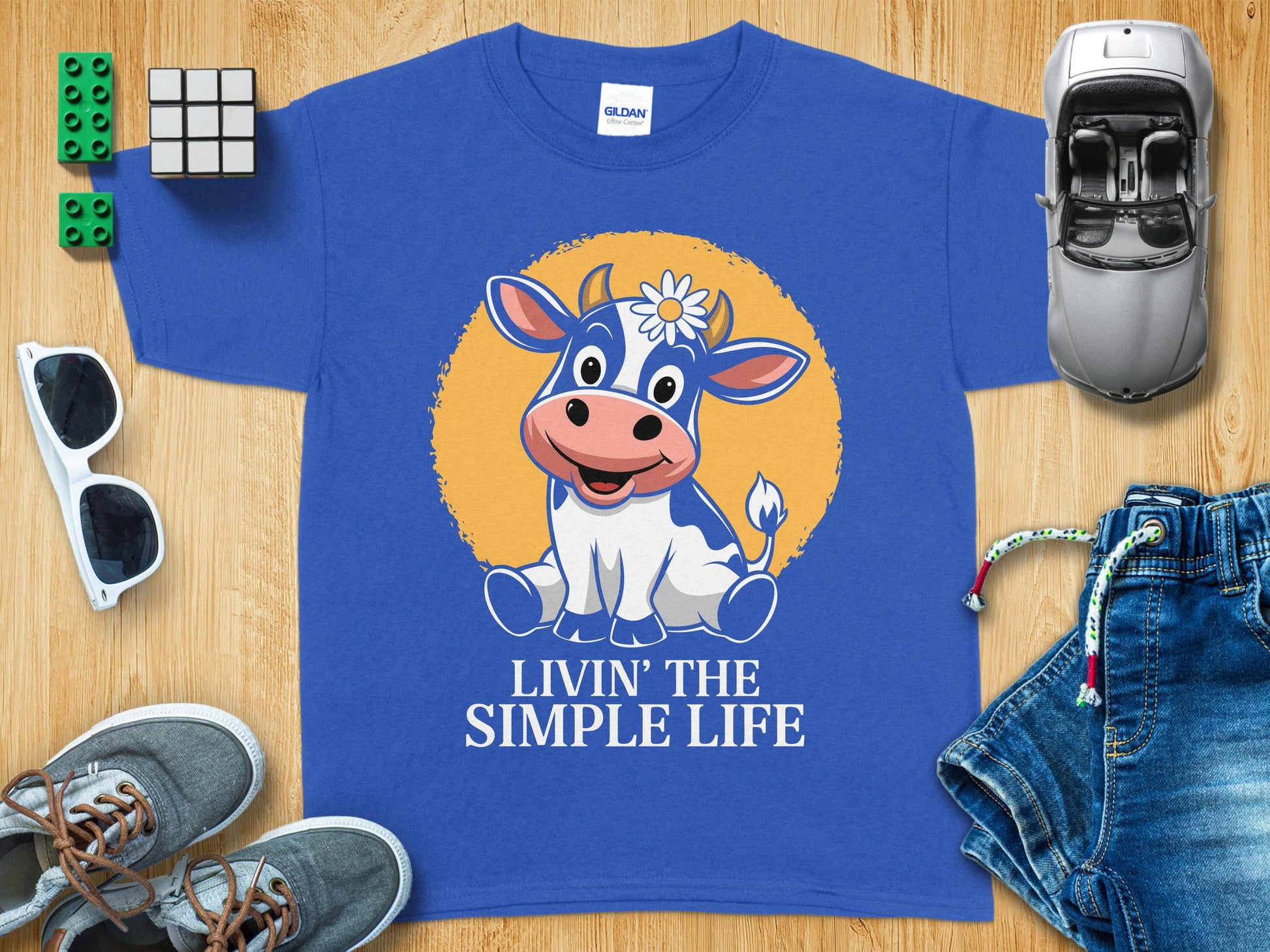 Livin' The Simple Life Cute Cow Graphic T-Shirt product