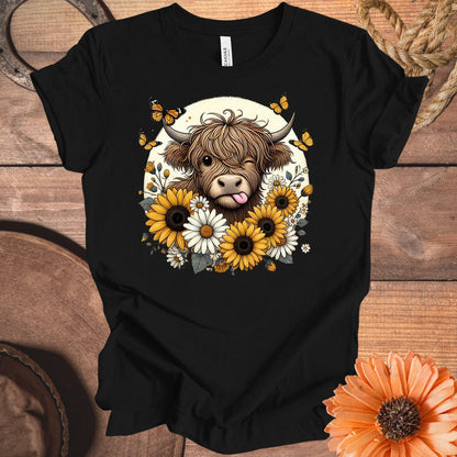 Highland Cow with Sunflowers and Butterflies product type