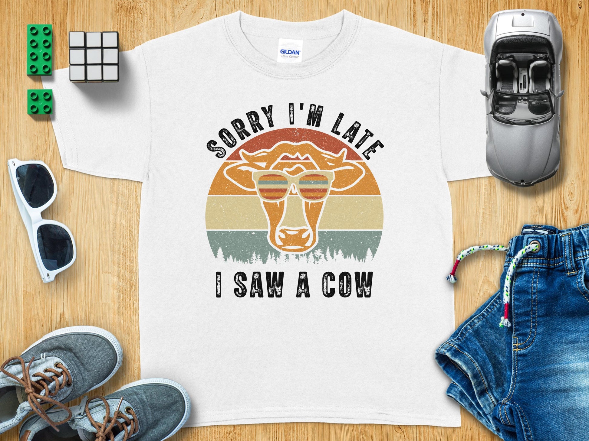 Sorry I'm Late I Saw A Cow Graphic T-Shirt product
