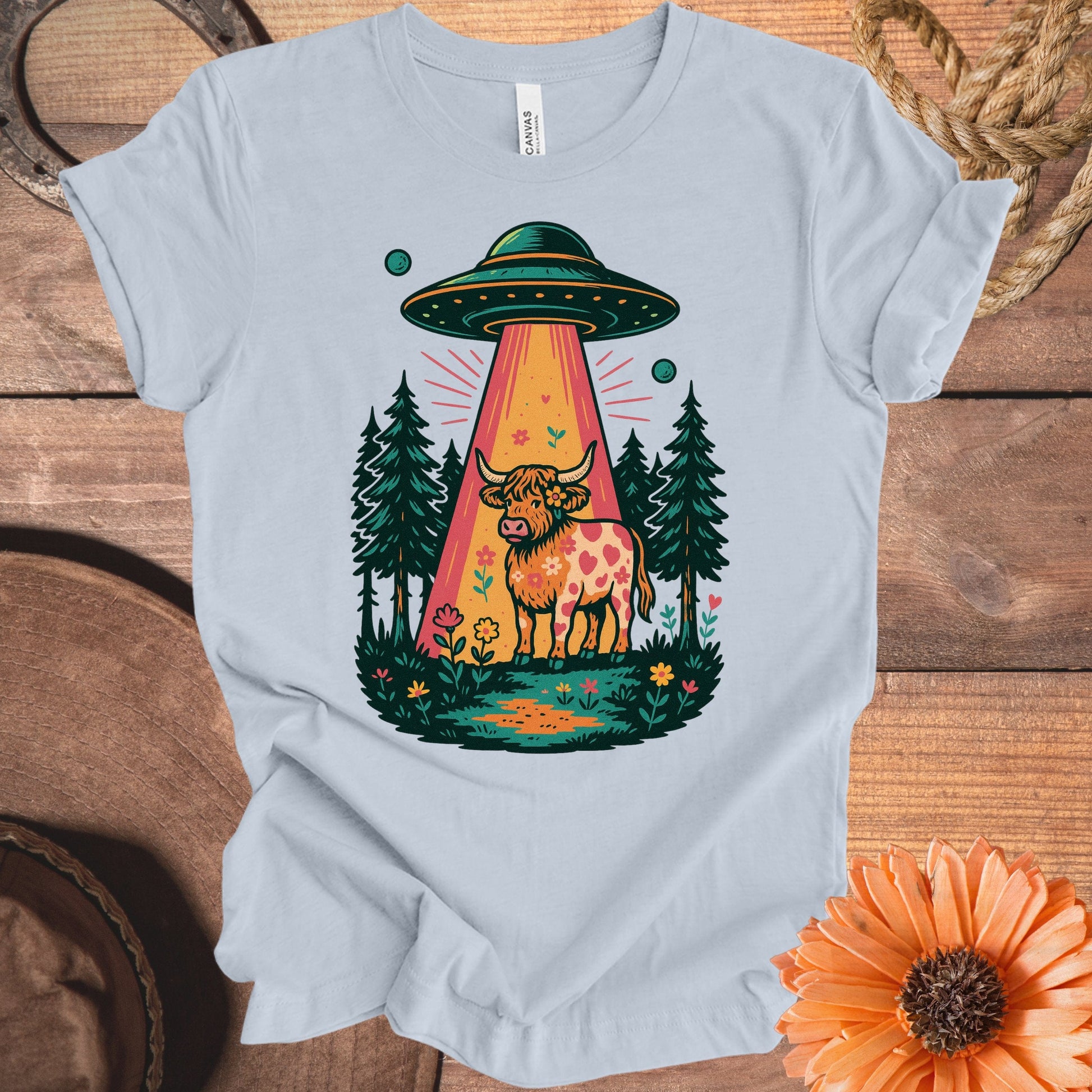 UFO Cow Abduction Graphic Tee Classic T-Shirt product type
