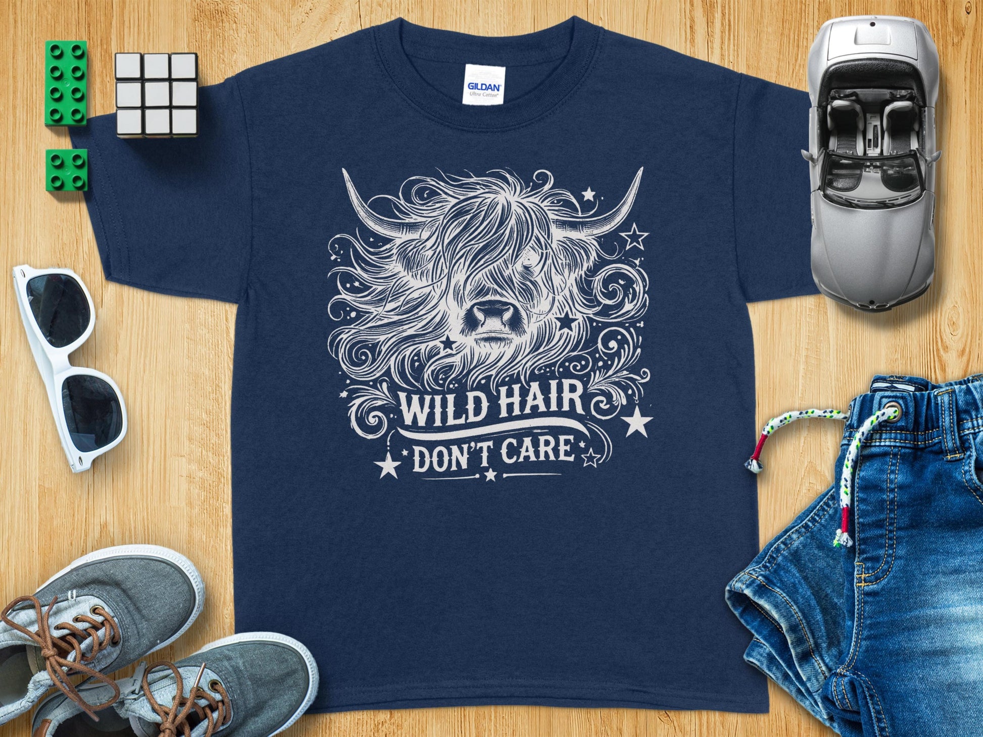 Wild Hair Don't Care Cute Highland Cow T-shirt product