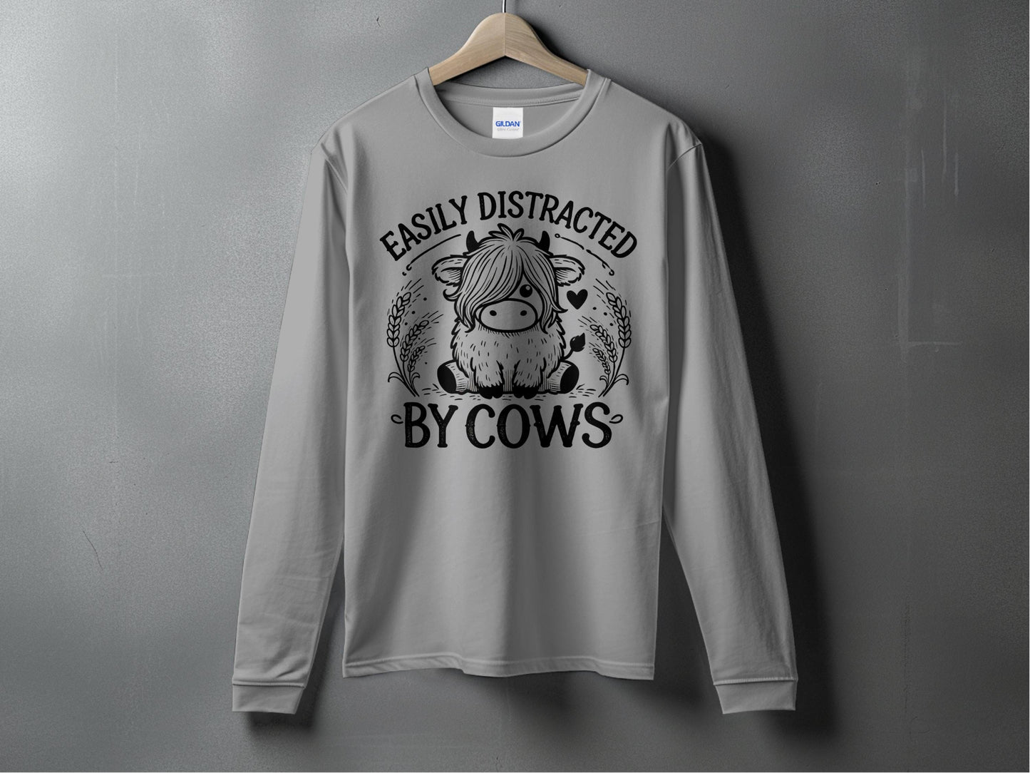 Easily Distracted By Cows Long Sleeve Shirt product