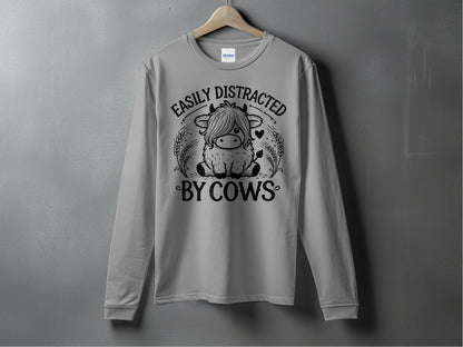 Easily Distracted By Cows Long Sleeve Shirt product