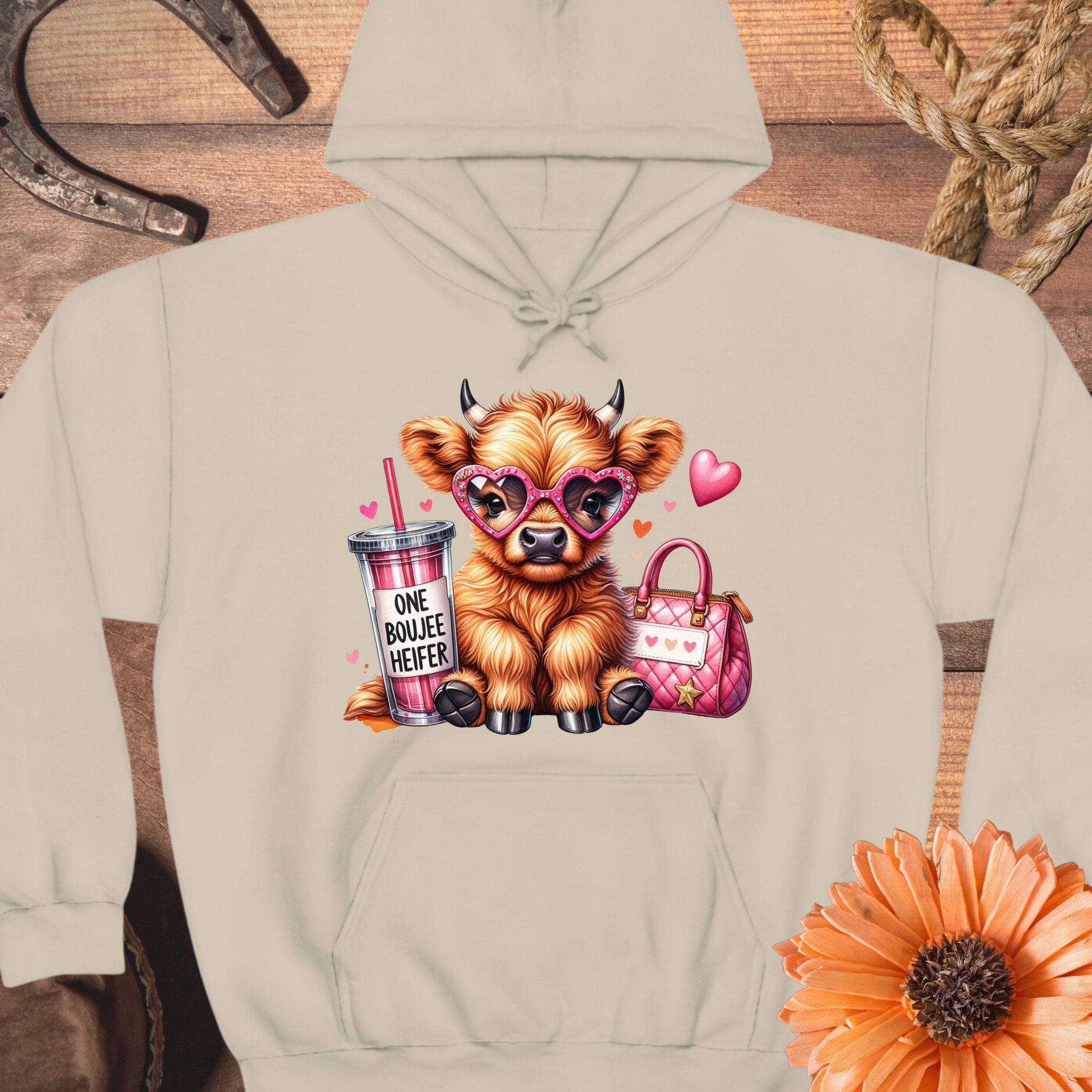 Cute Highland Calf with Accessories Hoodie product
