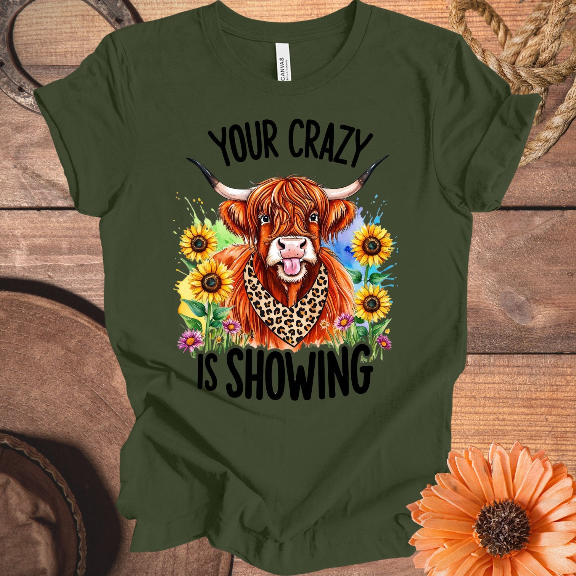 Your Crazy is Showing Highland Cow T-Shirt product type