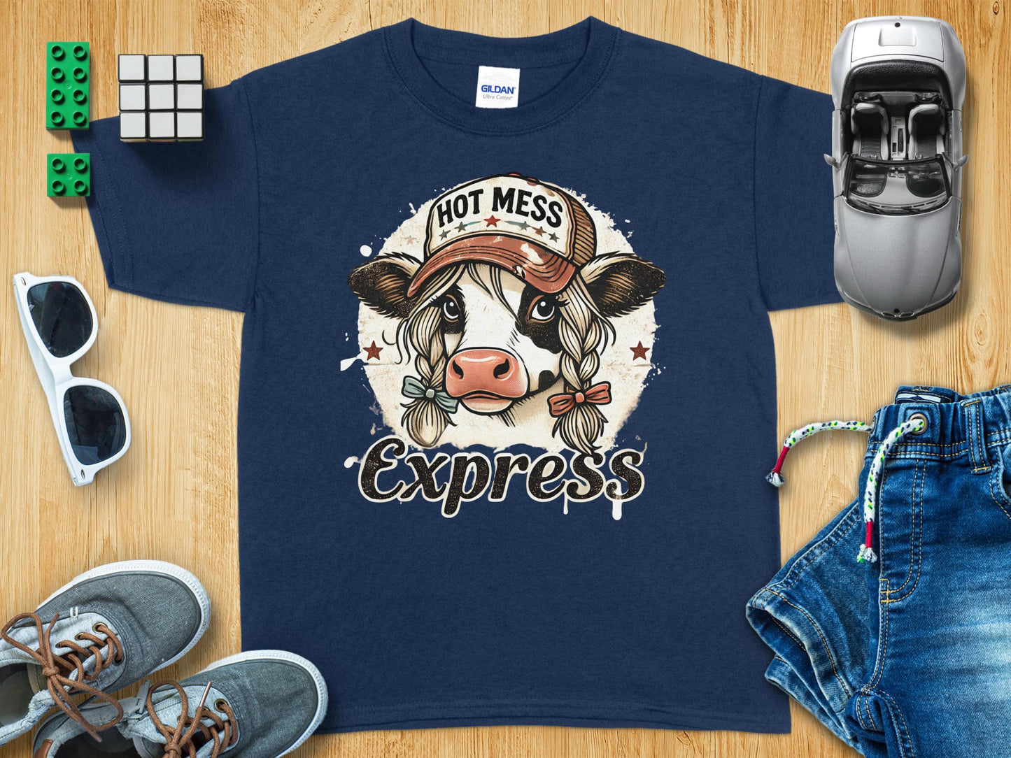 Hot Mess Express Cow Print Graphic T-Shirt product type