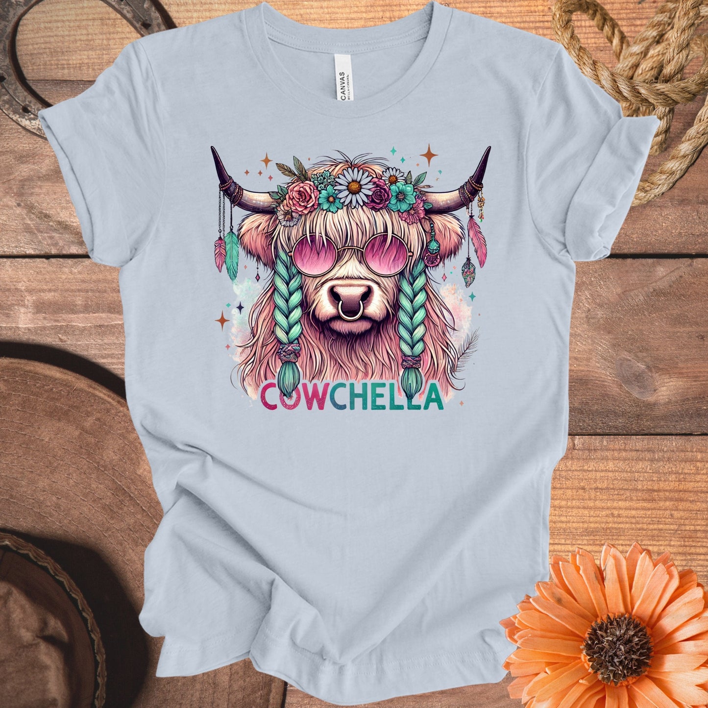 Cowchella Highland Cow Funny Graphic T-Shirt product