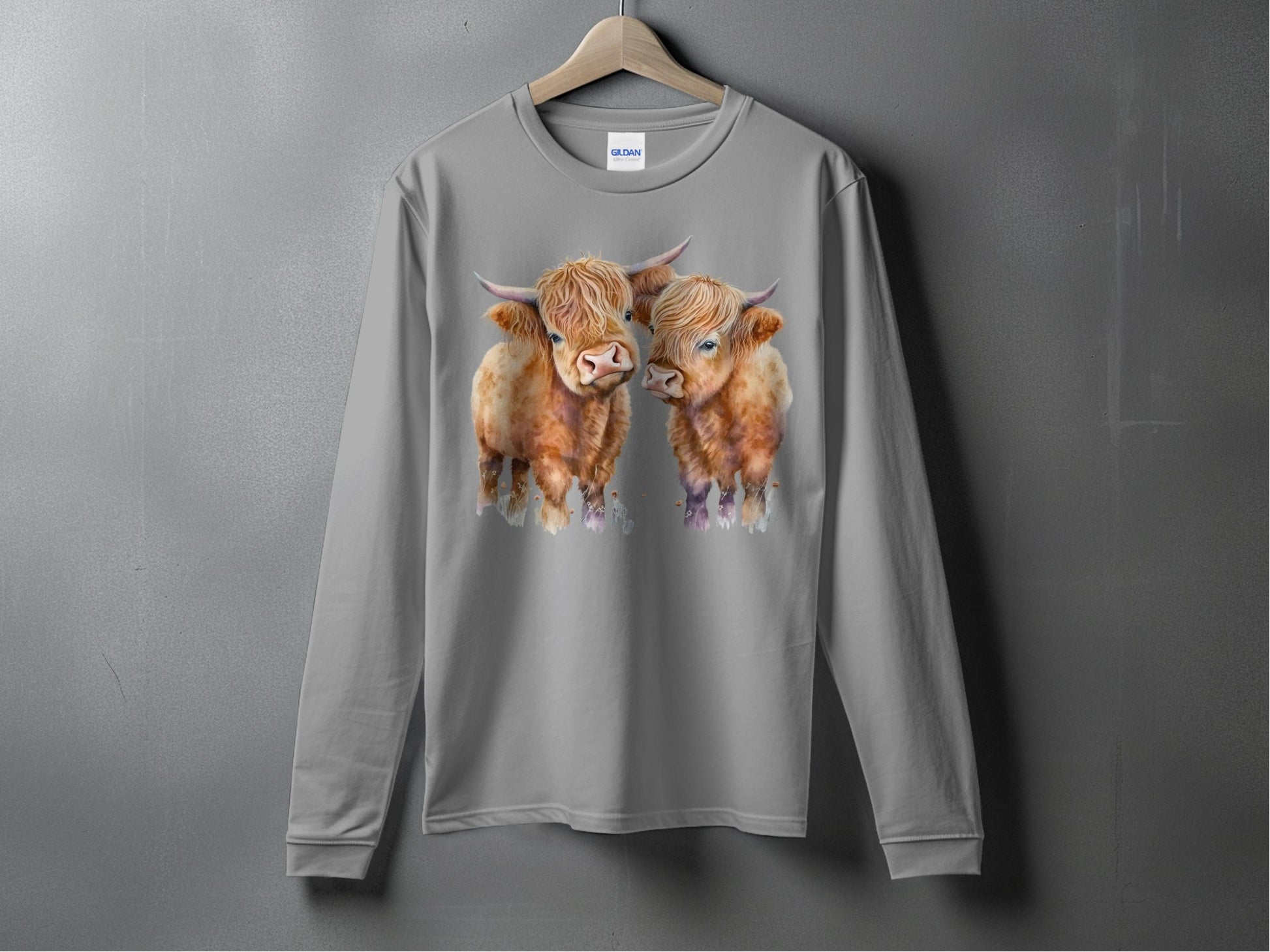 Adorable Highland Cow Friends Long Sleeve Shirt product