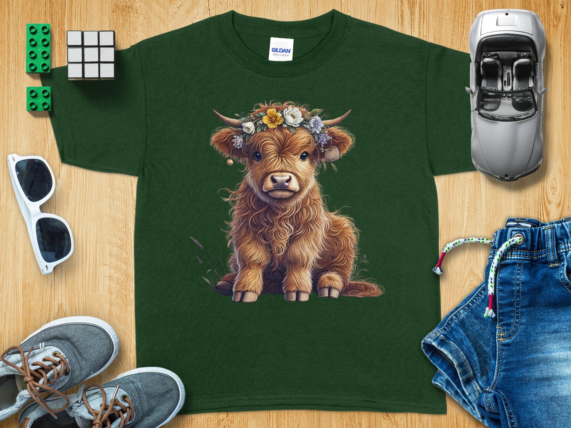 Adorable Highand Cow with Flower Crown Graphic product