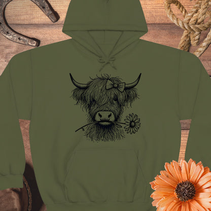 Adorable Highland Cow Graphic Hoodie product