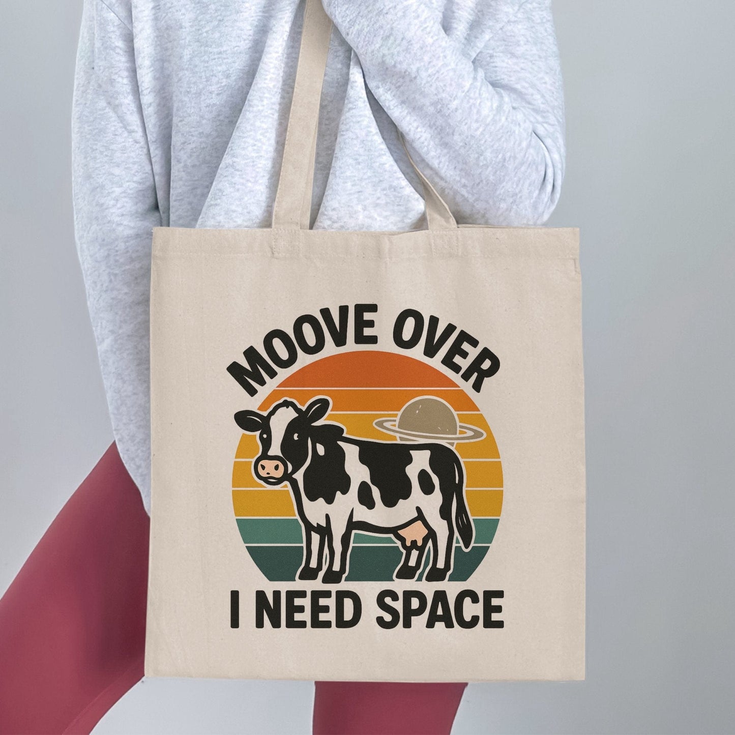 Moove Over I Need Space Printed Tote Bag product
