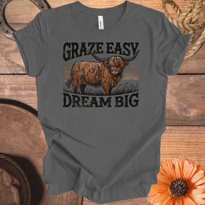 Graze Easy Dream Big Highland Cow Shirt product
