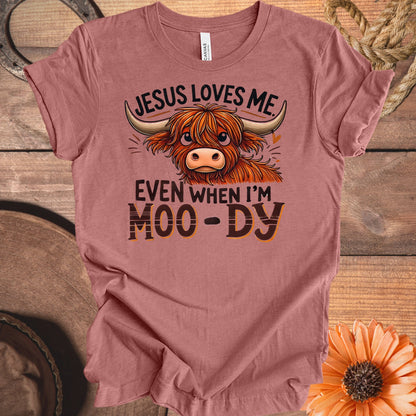 Jesus Loves Me Even When I'm Moody T-shirt product