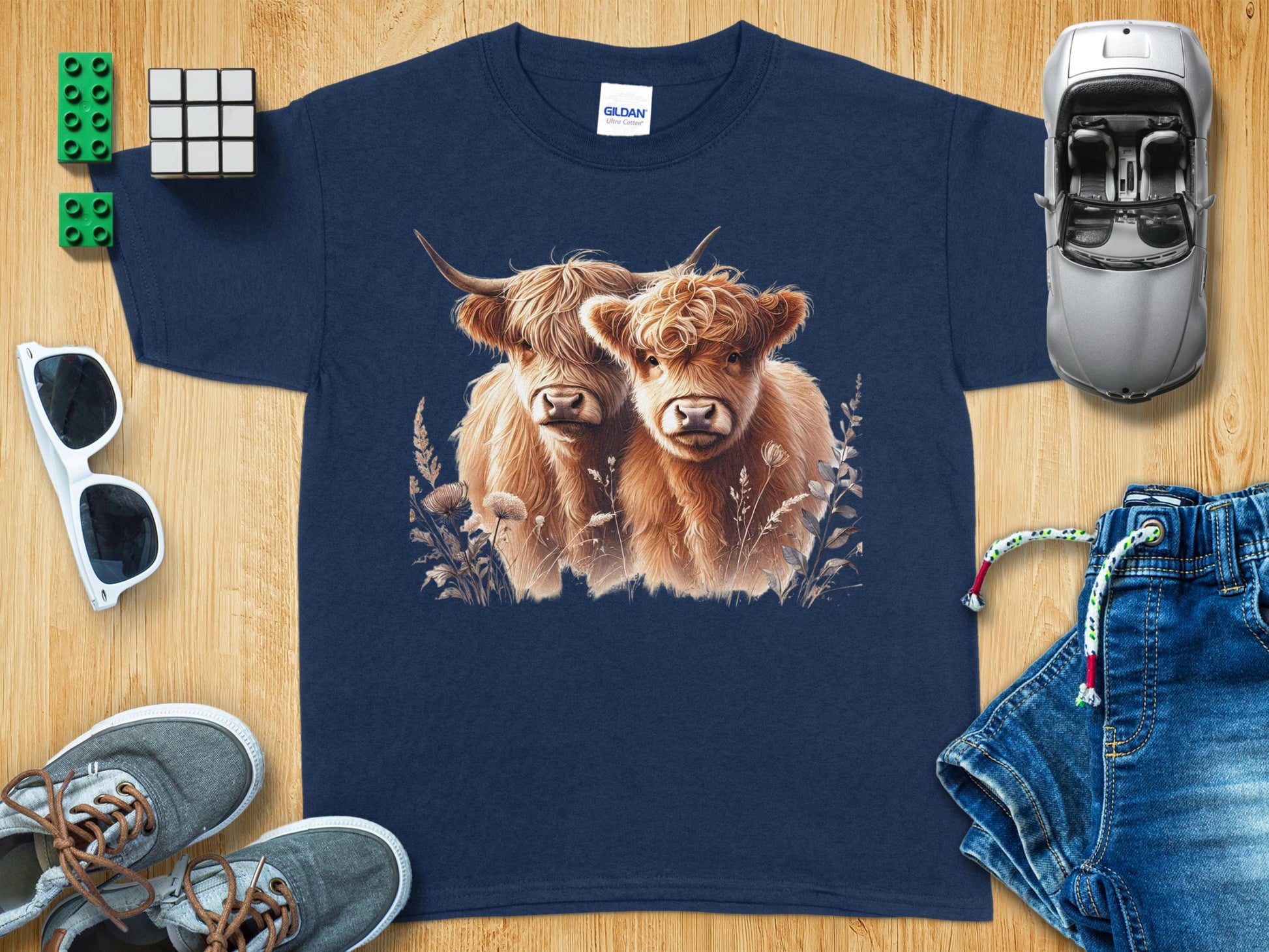 Cute Highland Cows Graphic Tee for Casual Wear product