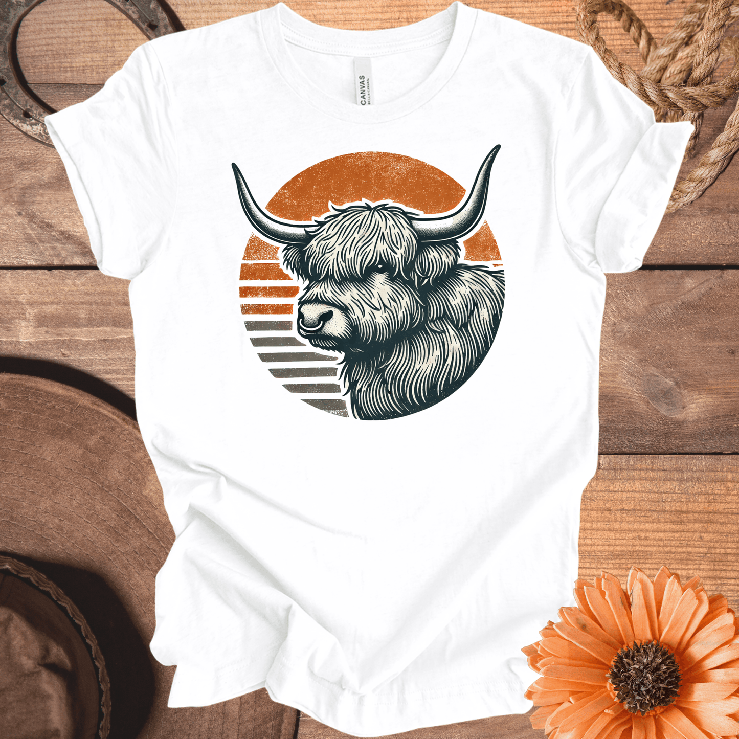 Rustic Highland Cow T-Shirt