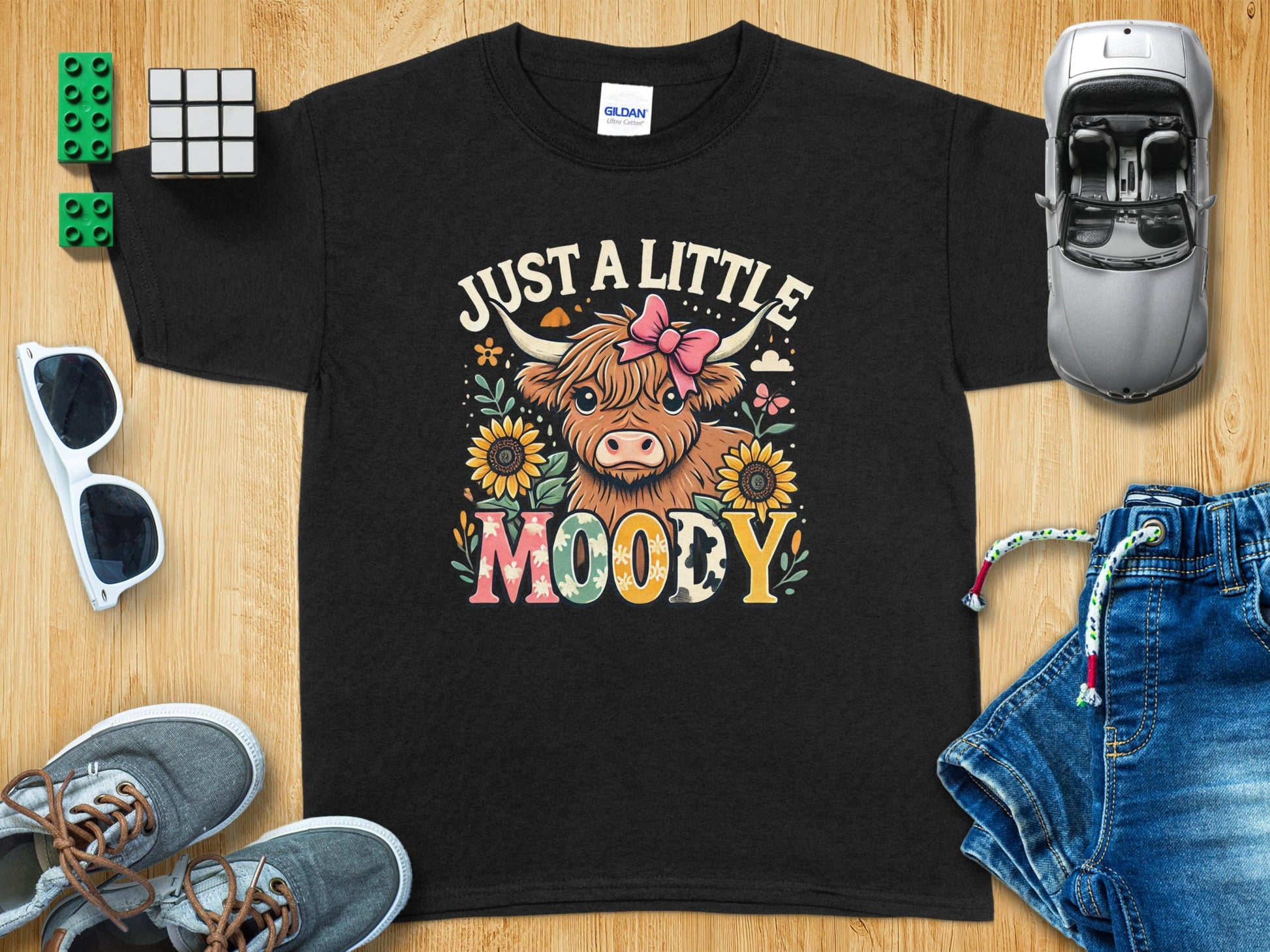 Just a Little Moody Cow Graphic Tee Shirt product