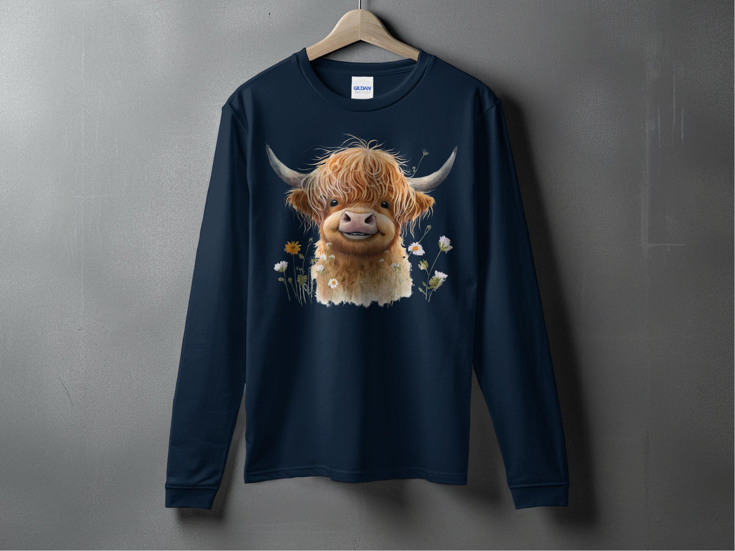 Highland Cow Long Sleeve Shirt for Women Men product type