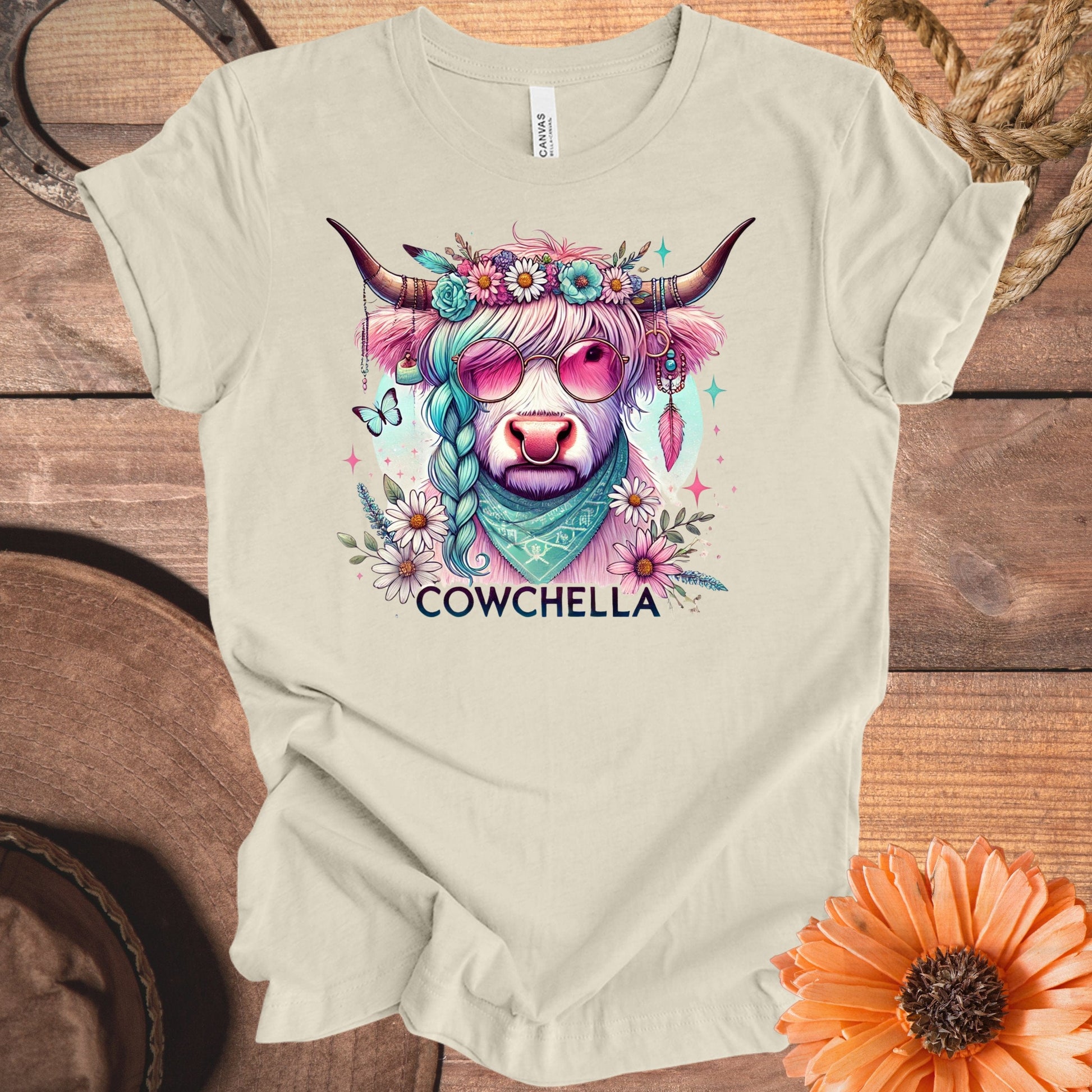 Colorful Cowchella Graphic T-Shirt product