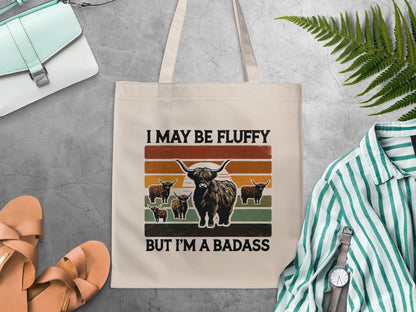 I May Be Fluffy But I'm A Badass Tote Bag Product