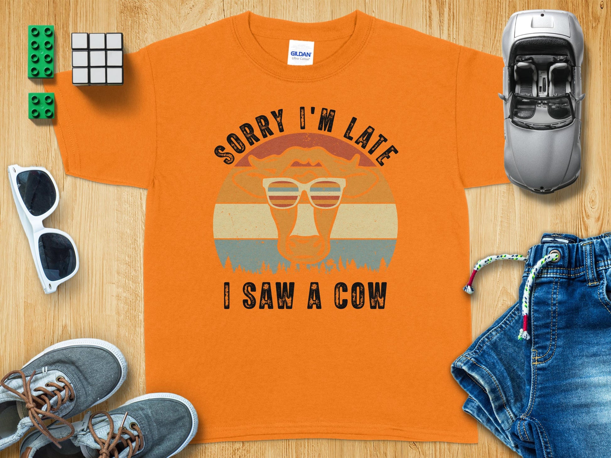 Sorry I'm Late I Saw A Cow Funny T-Shirt product type