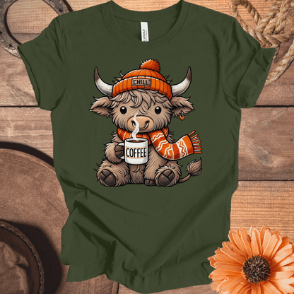 Coffee & Chill Highland Cow T-Shirt