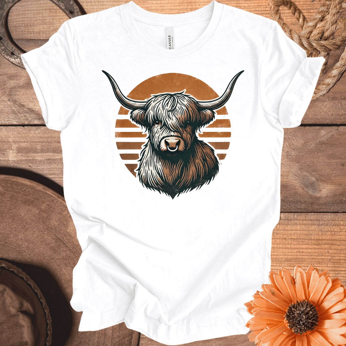 Rustic Highland Cow T-Shirt