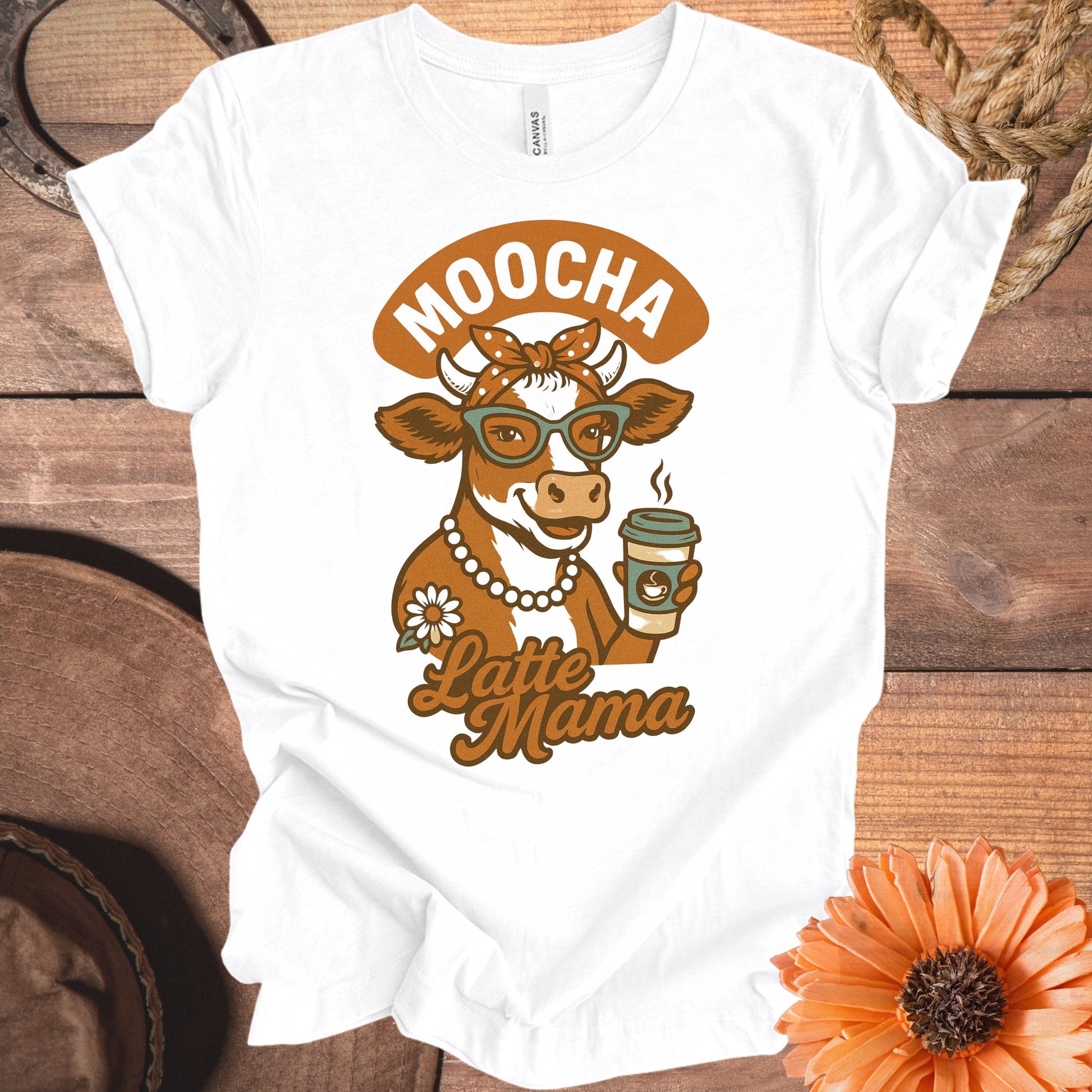Moocha Latte Mama Cow with Coffee Funny T-Shirt product