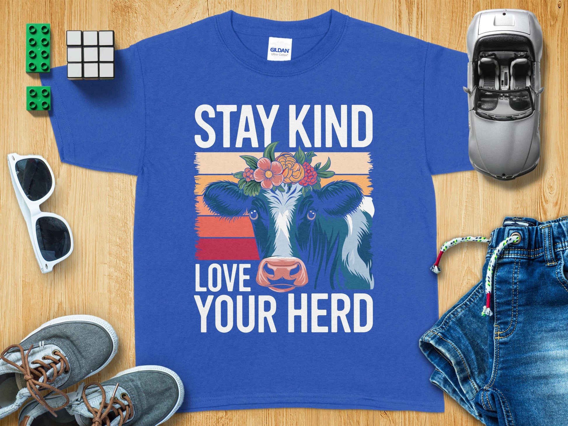 Stay Kind Love Your Herd Graphic Printed T-shirt product type