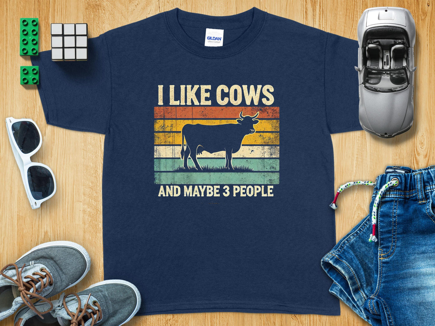I Like Cows and Maybe 3 People Graphic Shirt product
