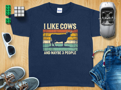 I Like Cows and Maybe 3 People Graphic Shirt product