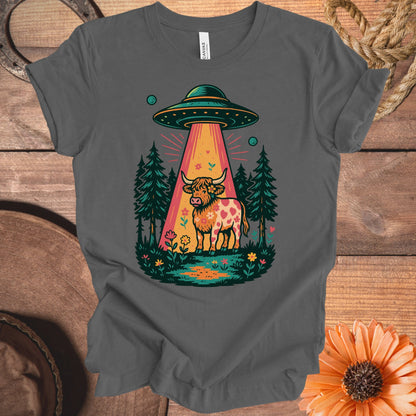 UFO Alien Abduction of Cow Graphic Tee Shirt product