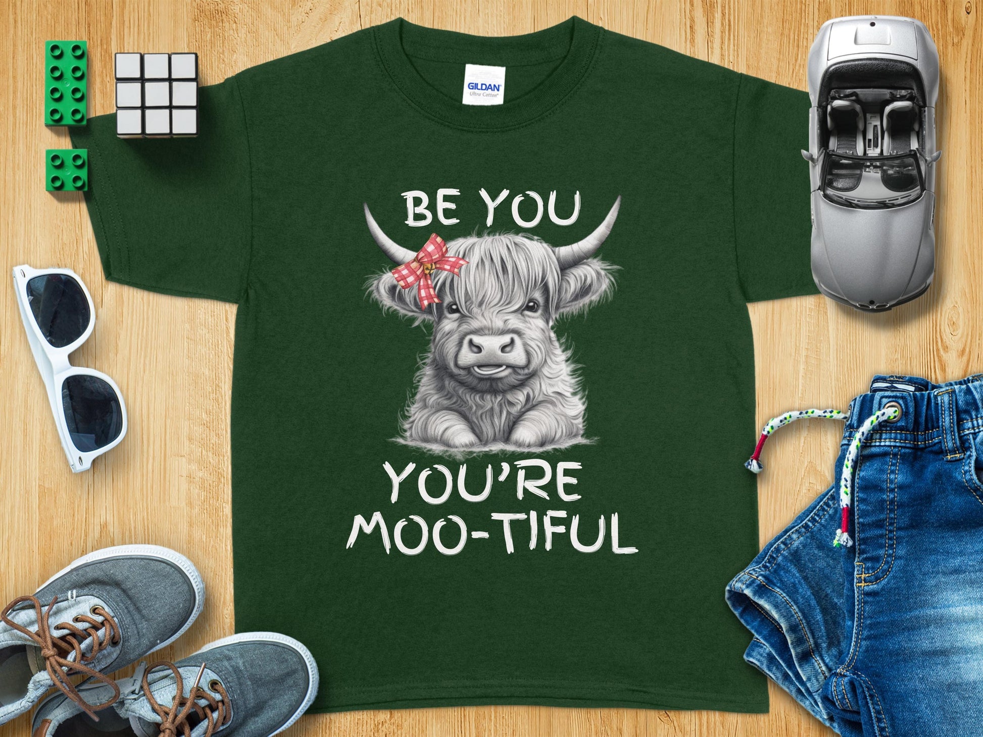 Be You You're Moo-tiful Green Kids T-shirt product type