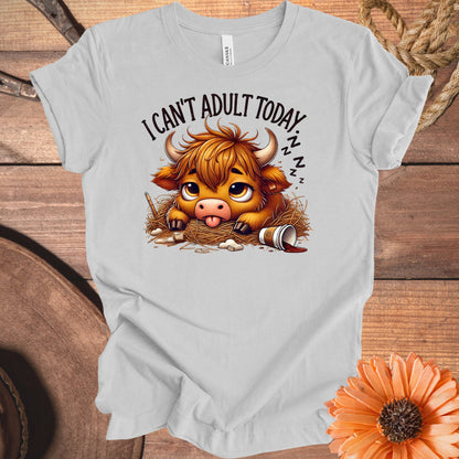 I Can't Adult Today Sleepy Cow T-Shirt product type