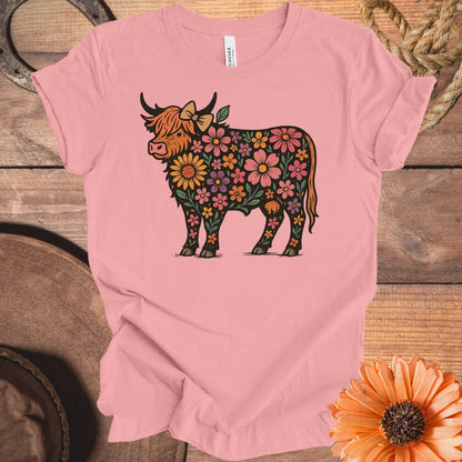 Highland Cow Flower Print Graphic Tee product