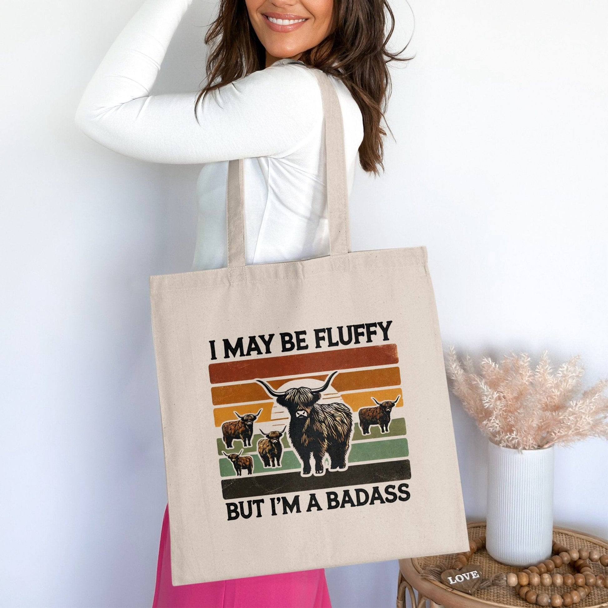 I May Be Fluffy But I'm Badass Tote Bag product type