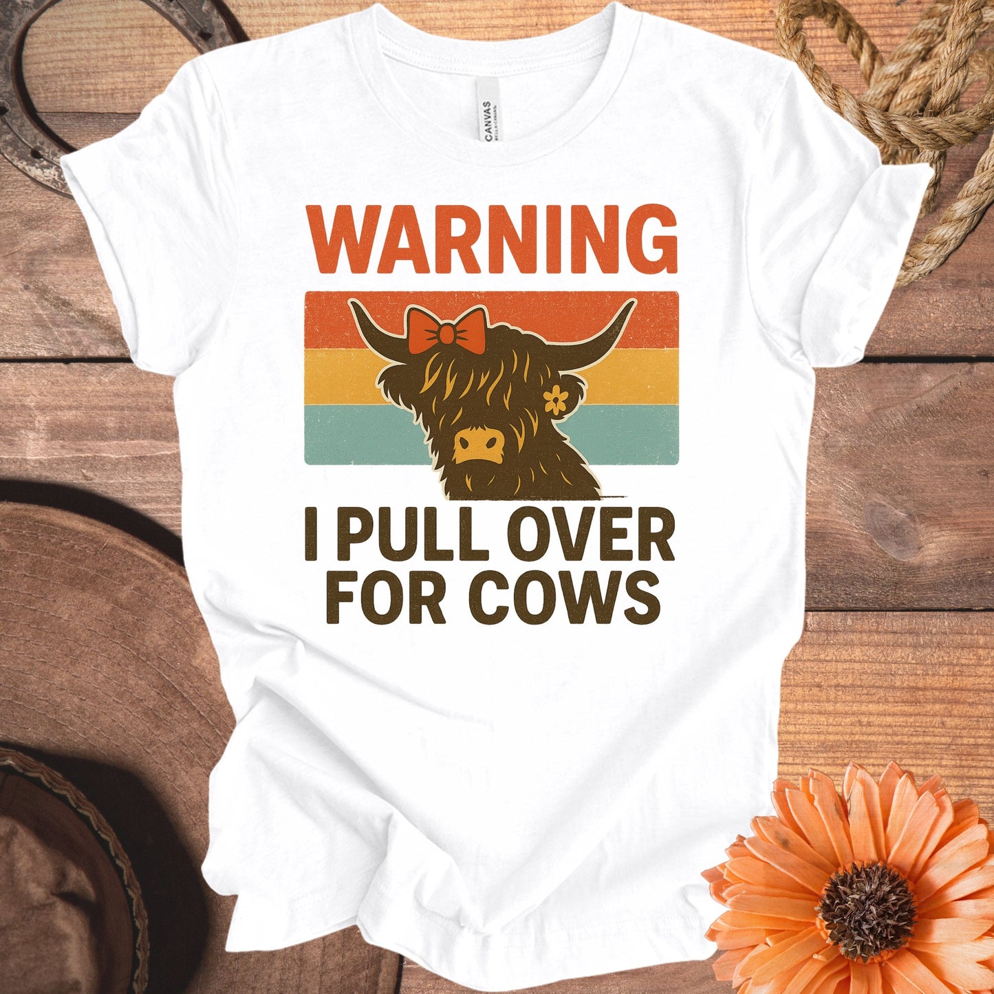 Warning I Pull Over For Cows Graphic T-Shirt product type